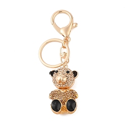 Tan Zinc Alloy Rhinestone Keychain, Bear, Tan, 11.25cm