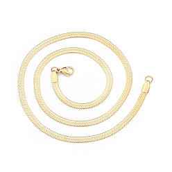 Golden 304 Stainless Steel Herringbone Chains Necklace for Men, Golden, 17.72 inch(45cm), Wide: 4mm