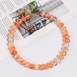 Salmón Claro Collares de cuentas redondas de resina de aleación para mujer, la luz de oro, salmón claro, 18.11 pulgada (46 cm)