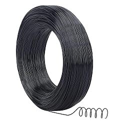 Черный Круглый анодированный алюминиевый провод, гибкая металлическая проволока, для изготовления ювелирных изделий, чёрные, 20 датчик, 0.8 мм, 300 м / 500 г (984.2 футов / 500 г), 500 г / коробка