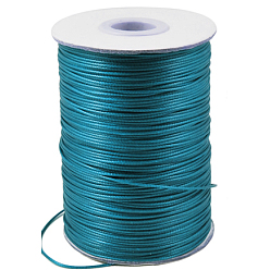 Dark Cyan Korean Waxed Polyester Cord, Bead Cord, Dark Cyan, 1.2mm, about 185yards/roll