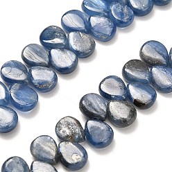 Кианит Натуральный кианитовые бисер пряди, квартира слеза, Топ пробуренной, 9~10x7x4~4.5 мм, отверстие : 0.5~0.7 мм, около 99~102 шт / нитка, 15.94 дюйм (40.5 см)