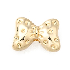 Настоящее золото 14K Латунные бусины, без кадмия, без никеля и без свинца, текстура бант, реальный 14 k позолоченный, 7x10x4 мм, отверстие : 1 мм