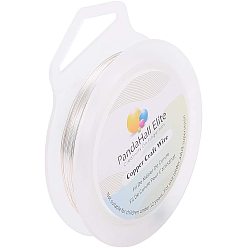 Серебро Круглая медная проволока для изготовления ювелирных изделий, серебряные, 24 датчик, 0.5 мм, около 98.42 футов (30 м) / рулон