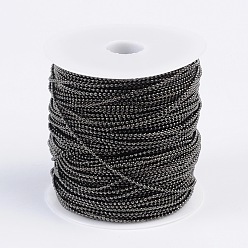 Gunmetal Iron Ball Bead Chains, Soldered, Gunmetal, with Spool, Bead:1.5mm, about 328.08 Feet(100m)/roll