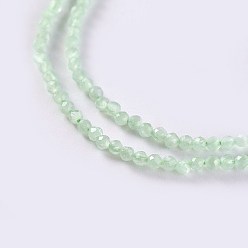 Aquamarine Glass Beads Strands, Faceted, Round, Aquamarine, 2x2mm, Hole: 0.4mm, about 193~197pcs/strand, 14.17 inch~15.51 inch(36~39.4cm)