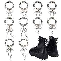 Платина 10 шт. 5 стили бантовые подвески для обуви из сплава, с литыми пружинными кольцами, платина, 51~70 мм, 2 шт / стиль