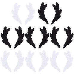 (52) Непрозрачная лаванда 8 пары 2 цвета компьютерная вышивка полиэстер приклеиваемые/пришивные заплатки, аксессуары для костюма, аппликация, цвет пшеницы, разноцветные, 95.5x42.5x1.5 мм, 4 пары / цвет