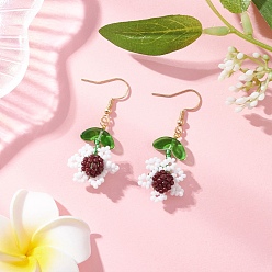 Белый Стеклянная бусина в виде подсолнуха с 304 подвесками из нержавеющей стали, золотые, белые, 48.5x18 мм