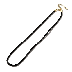 Черный Изготовление ожерелья из нейлонового миланского шнура, с латунной фурнитурой и карабинами из нержавеющей стали, золотые, долговечный, чёрные, 17.91~18.31 дюйм (45.5~46.5 см)