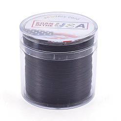 Black Flat Elastic Crystal String, Elastic Beading Thread, for Stretch Bracelet Making, Black, 0.5mm, about 328.08 yards(300m)/roll