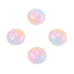 Бледно-Розовый Непрозрачные шарики cmолы, рондель, с блеском порошок, розовый жемчуг, 6x10 мм, отверстие : 1.6 мм