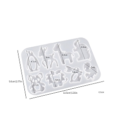 Белый Подвески в форме пищевого силикона своими руками, формы помады, для украшения торта поделки, цвет шоколада, конфеты, изготовление ювелирных изделий на основе смолы и эпоксидной смолы, животное, белые, 135x96x6 мм