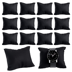 Черный Мини-подушка из искусственной кожи, для браслета часов, прямоугольные, чёрные, 6.8~7x8.5~8.7x4 см