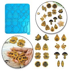 Темно-Голубой Силиконовые формы для подвески в виде змеи/сердечка своими руками, формы для литья смолы, глубокое синее небо, 216x173x4 мм, отверстие : 2 мм, внутренний диаметр: 49~50x20~35 мм