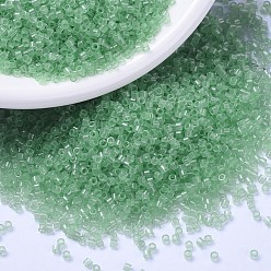 (DB1414) Transparent Mint MIYUKI Delica Beads, Cylinder, Japanese Seed Beads, 11/0, (DB1414) Transparent Mint, 1.3x1.6mm, Hole: 0.8mm, about 2000pcs/bottle, 10g/bottle