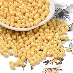 Золотистый Выпечка расписных стеклянных бусин, двухконусные, золотые, 4.5x4 мм, отверстие : 1 мм, Около 5232 шт / фунт