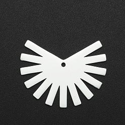 Нержавеющая Сталь Цвет Не тускнеющие 201 подвески из нержавеющей стали, лазерная резка, вентилятор, цвет нержавеющей стали, 25.5x33x1 мм, отверстие : 1.6 мм