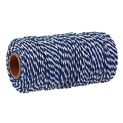 Königsblau Zweifarbige Baumwollfäden, Makramee-Schnur, dekorative Schnurfäden, für DIY, Geschenkverpackung und Schmuckherstellung, königsblau, 2 mm, ca. 109.36 Yards (100 m)/Rolle