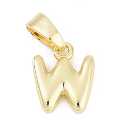 Letter W Латунь прелести, буквы, без кадмия и без свинца, долговечный, стойки покрытие, Буква W, 10x8x2.5 мм, отверстие : 3x5 мм