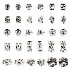 Античное Серебро 150 шт 15 стили бусины из сплава в тибетском стиле, без кадмия и без свинца, разнообразные, античное серебро, 6~11x5~12x3~6.5 мм, отверстие : 1.2~3 мм, 10 шт / стиль