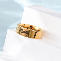 Золотой 304 палец кольца из нержавеющей стали, мизинец обещание и узор слова, золотые, 6 мм, внутренний диаметр: 17 мм