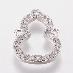 Platine Micro cuivres ouvrent liens de zircons, clair, sans cadmium et sans nickel et sans plomb, calebasse, plaqué longue durée, platine, 15x12x2mm, Trou: 1mm