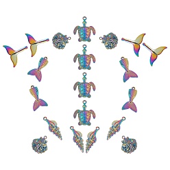 Rainbow Color 20 шт 5 стильные подвески из сплава, без кадмия и без свинца, разнообразные, Радуга цветов, 4 шт / стиль