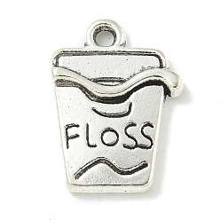 Античное Серебро Сплавочные подвески тибетского стиля, без свинца и без кадмия, зубная нить, античное серебро, 19x14x3 мм, отверстие : 1.8 мм, Около 416 шт / 1000 г