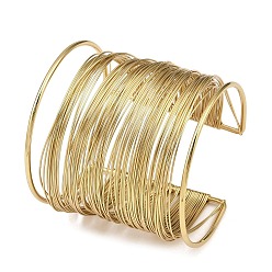 Золотой Весна 304 открытые браслеты из нержавеющей стали для женщин, без кадмия, без никеля и без свинца, золотые, 2-3/8 дюйм (6.1 см), внутренний диаметр: 2-3/8 дюйм (5.9 см)