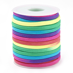 Colorful Acrylic Fiber Cords, Colorful, 4mm, about 15yards/roll
