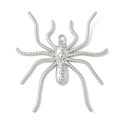 Нержавеющая Сталь Цвет Хэллоуин 304 из нержавеющей стали подвески, прелести паука, не тускнеет, цвет нержавеющей стали, 49x43.5x3 мм, отверстие : 2 мм