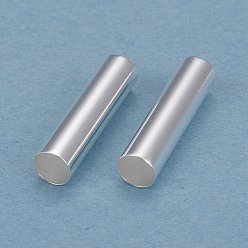 Посеребрённый Бисера латунной трубки, долговечный, трубка, 925 серебро покрытием, 15x4 мм, отверстие : 3.5 мм