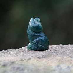 (RRHB277) Кристалл на подкладке из медово-бежевого цвета Резные фигурки из натурального индийского агата, для украшения рабочего стола домашнего офиса, волк, 18~27 мм