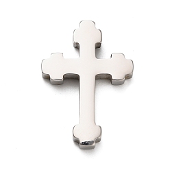 Нержавеющая Сталь Цвет 304 подвески из нержавеющей стали, крестик, цвет нержавеющей стали, 28.5x20.5x4 мм, отверстие : 3 мм