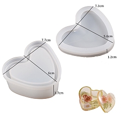 Шестиугольник Силиконовые формы, формы для ящиков для хранения, формы для литья гипсовой смолы, белые, шестиугольник, 60x77x37 мм