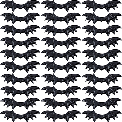 Черный 40 шт искусственная кожа крылья зло украшения аксессуары, для поделок аксессуары для волос, одежда на тему хэллоуина, чёрные, 38x125 мм
