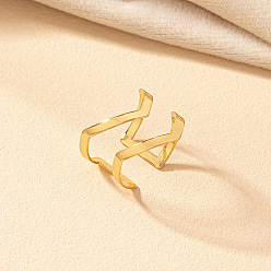 Золотой Модные простые стильные кольца-манжеты из сплава, сердце, кольцо специального интереса, для женщин, золотые, внутренний диаметр: 19 мм