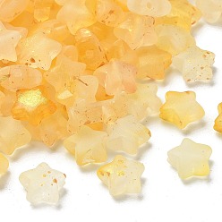 Золотистый Матовые акриловые подвески, золотой фольгой, звезда, градиент цвета, золотые, 9x10x5 мм, отверстие : 1.6 мм, о: 2381 шт / 500 г