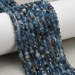 Аквамарин Нити из бусин бирюзового цвета с градиентным переходом цвета, натурального дьявольского синего., кубические, граненые, 3.5~4x3.5~4x3.5~4 мм, отверстие : 0.7~0.8 мм, около 96~104 шт / нитка, 15.16'' (38.5 см) ~ 15.47'' (39.3 см)