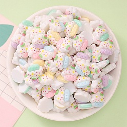 (52) Непрозрачная лаванда Кабошоны из непрозрачной смолы, имитация еды, декодирование, клубничный пирог, разноцветные, 14.5x15x6 мм