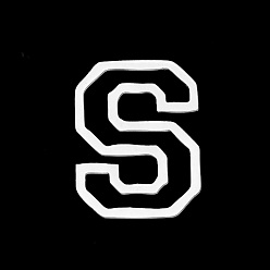 Letter S Устойчивые к потускнению 201 подвески из нержавеющей стали, лазерная резка, буквы, без отверстия , letter.s, 12x9x1 мм