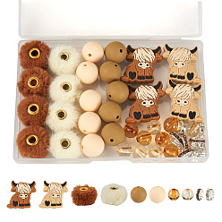 (52) Непрозрачная лаванда Силиконовые бусины, круглые резиновые бусины 15 мм, свободные разделительные бусины для изготовления ювелирных изделий, брелоков, принадлежностей для самостоятельного изготовления, разноцветные, 10~27x10~24x3.5~15 мм, отверстие : 1.8~4 мм