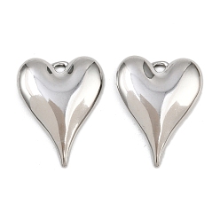 Нержавеющая Сталь Цвет 304 подвески из нержавеющей стали, сердце прелести, цвет нержавеющей стали, 28.5x22x3 мм, отверстие : 2.5 мм