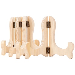 BurlyWood Wood Tea Display Stands, with Iron Finding, BurlyWood, 17x12x0.95cm