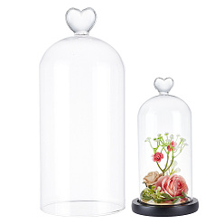 Прозрачный Стеклянные крышки-куполы в форме сердца, крышки колокольчика cloche, арка, прозрачные, 90x210 мм