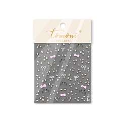 Pink Бант самоклеящиеся наклейки для дизайна ногтей, украшение для украшения ногтей, розовые, 12.8x8.2 см