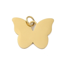 Золотой 304 подвески из нержавеющей стали, с целью перехода в кольце, очарование бабочки, золотые, 11x15x1 мм, отверстие : 2.5 мм