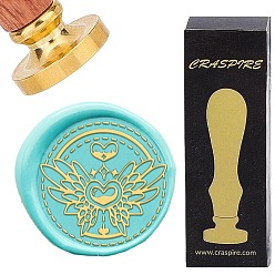 Сердце Латунные восковые печати с деревянной ручкой, для diy scrapbooking, сердце, 25 мм