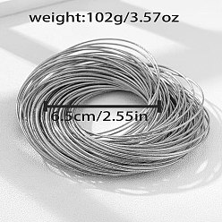 Платина Многослойные браслеты из железного сплава, платина, внутренний диаметр: 2-1/2 дюйм (6.5 см)